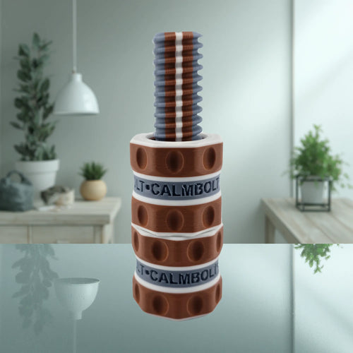CalmBolt Clay Slate tactile fidget with three-tone earthy blend and flowing spiral design