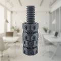 CalmBolt Graphite tactile fidget with dark metallic-inspired finish and rotating threaded structure